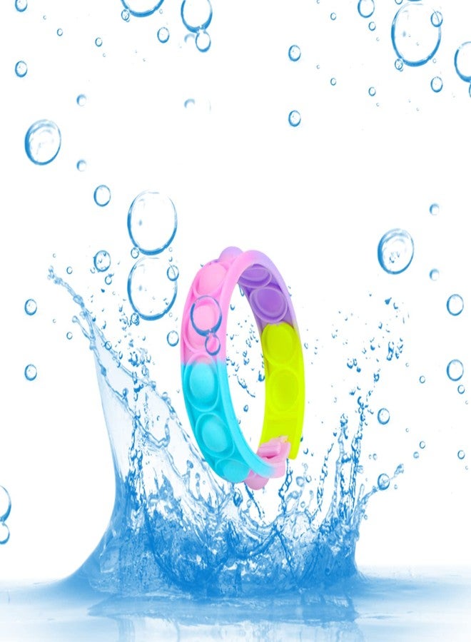 HENXING 60Pcs Pop Bracelet Bubble Fidget Toys, Hand Finger Press Multicolor Silicone Wristband Toy for Classroom Prizes, Stress Reliever Fidget Bulk for Kids and Adults - Image 3